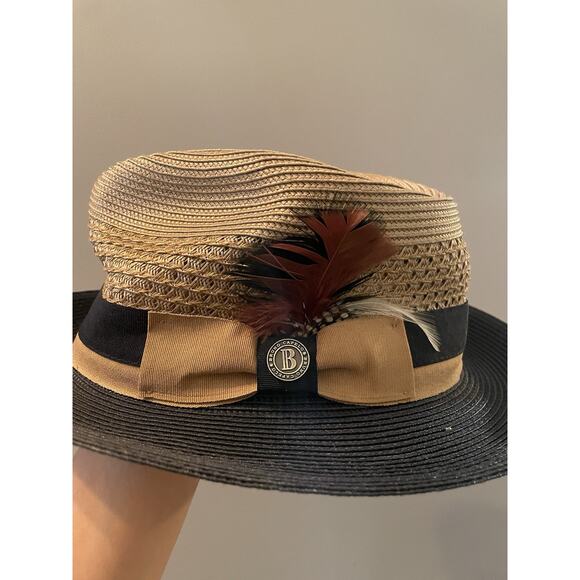 Bruno Capelo The Belvedere Straw Hat Tan/Dark‎ Brown Size Large main image 5